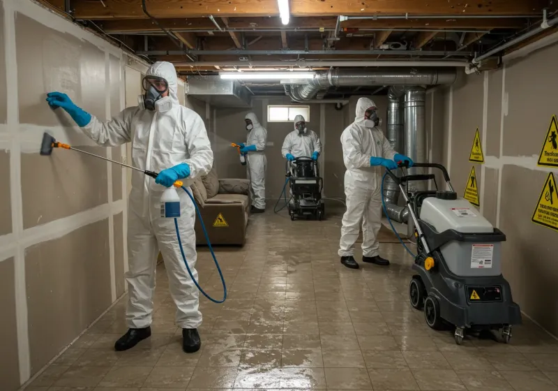 Basement Moisture Removal and Structural Drying process in Boonville, IN